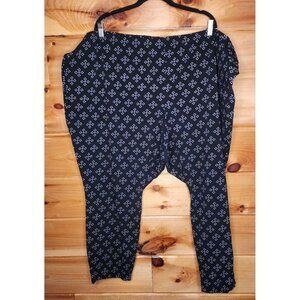 Women's Within Plus Size 6X Petite Black White Pull On Pants Elastic Waist